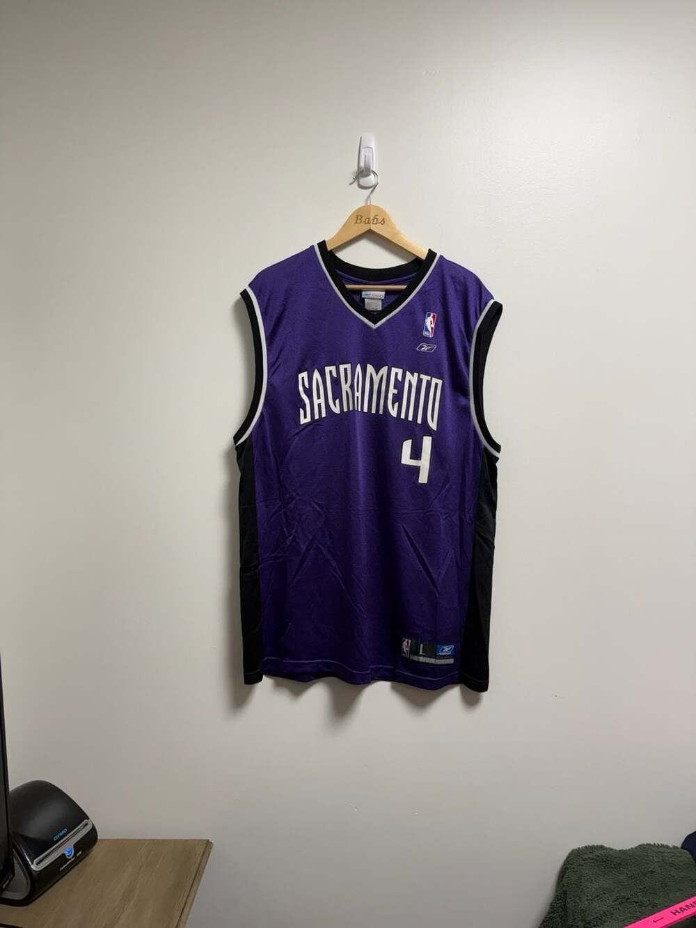 Reebok Sacramento Kings Chris Webber 4 Jersey Size L Purple NBA
